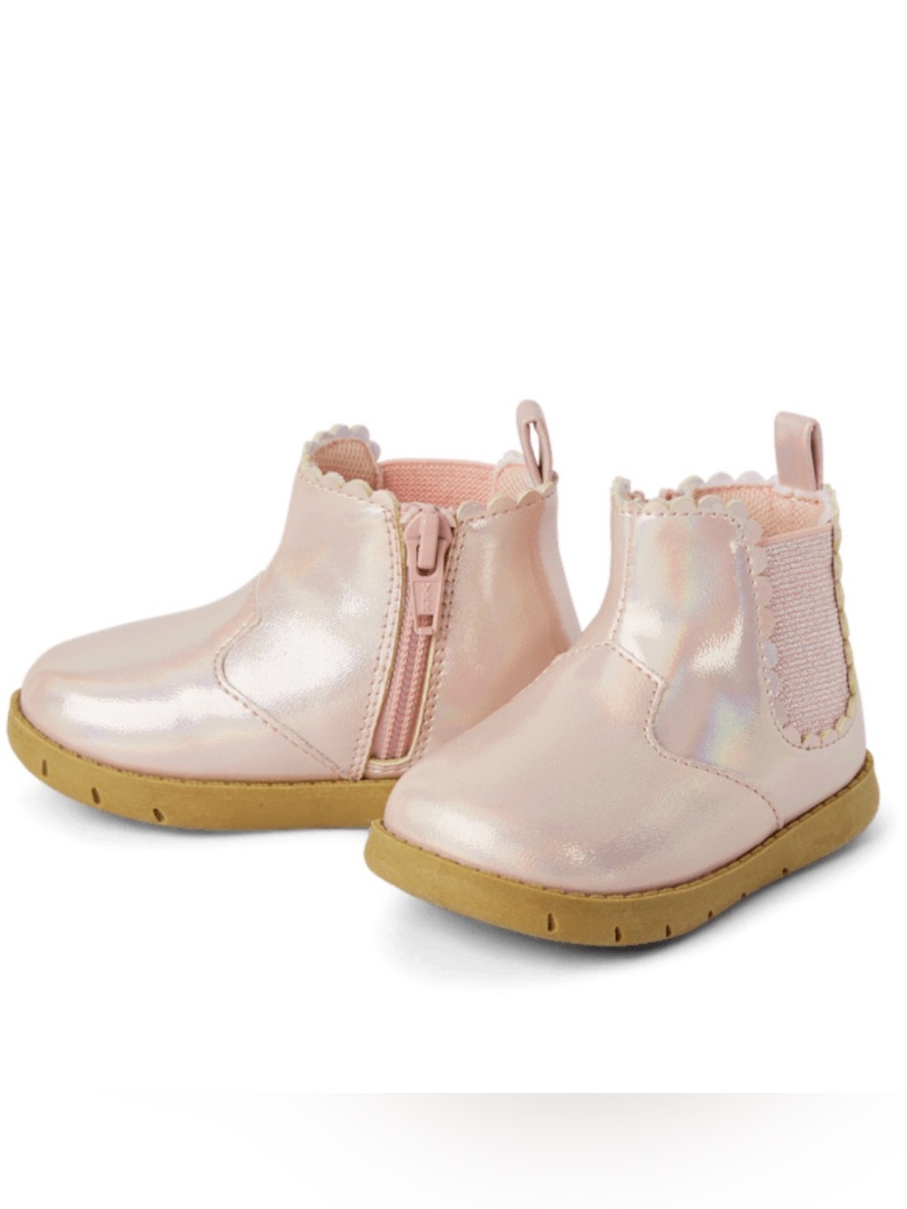 The Children’s Place Toddler Girls First Steps Scalloped Chelsea Boots Size 5